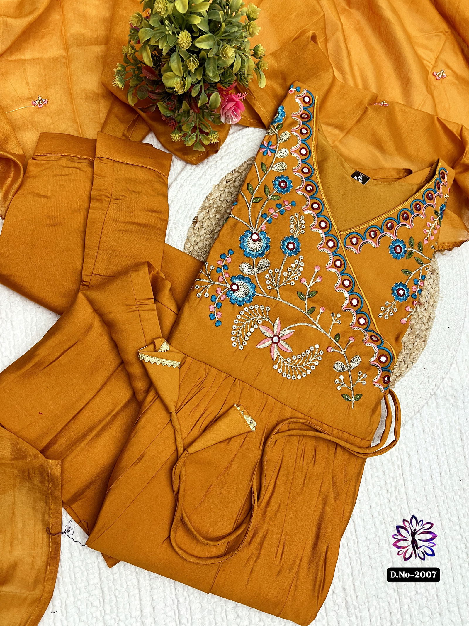 KF 2007 Kalaai Viscose Chanderi Kurti With Bottom Dupatta Orders In India